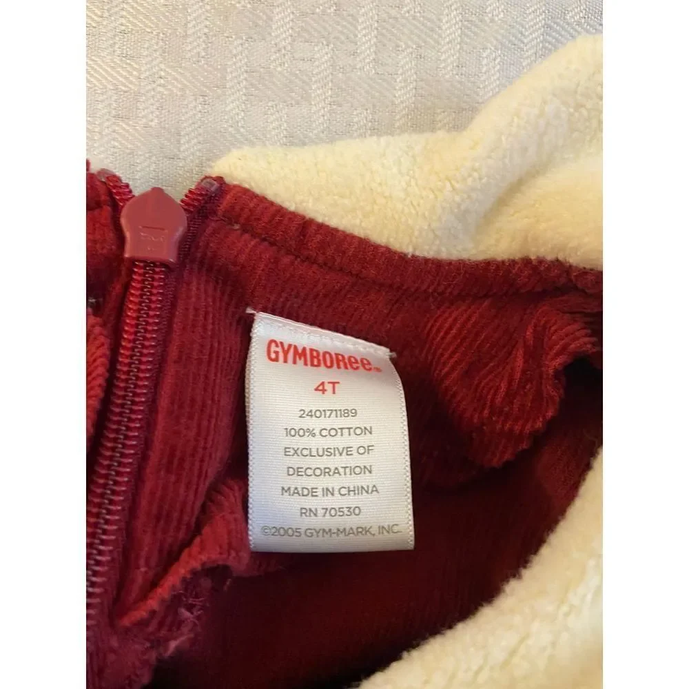 Gymboree Winter dress red snowflakes corduroy 4t‎